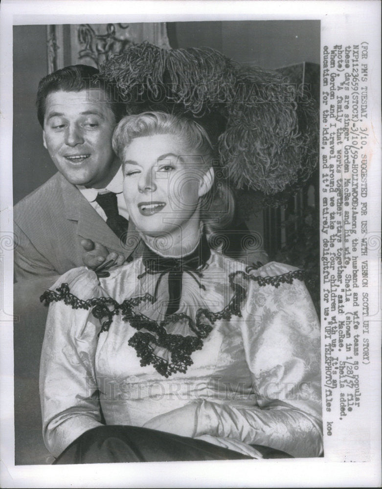 1959 Press Photo gordon macrae and wife Sheila - Historic Images