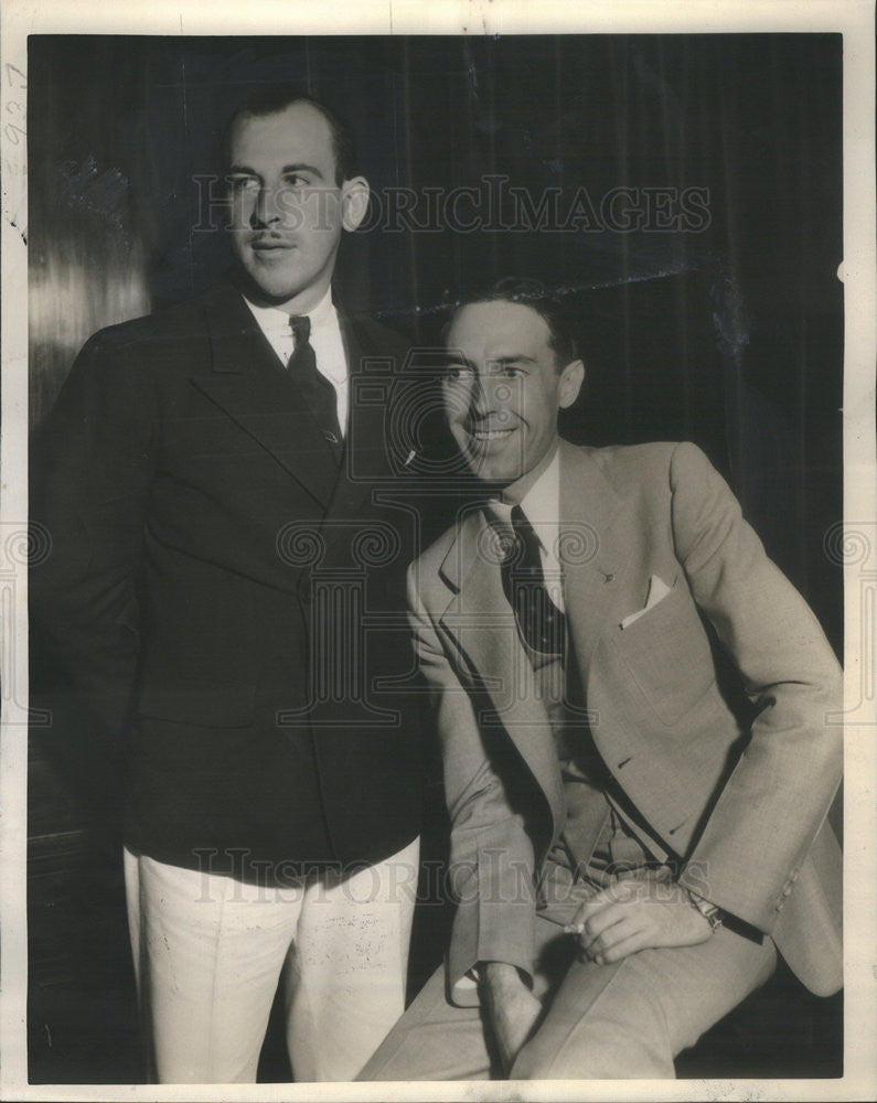 1933 Press Photo H.W. Manning Plane Lost South Bend - Historic Images