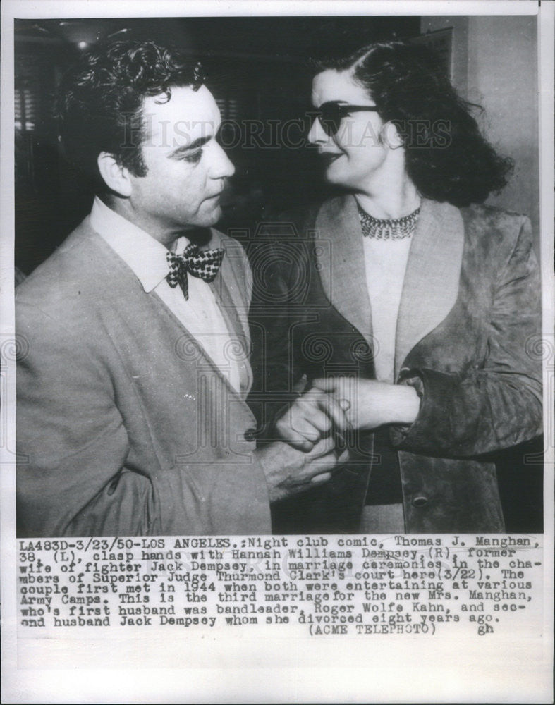 1950 Press Photo Thomas Manghan Hannah Williams Marriage - Historic Images