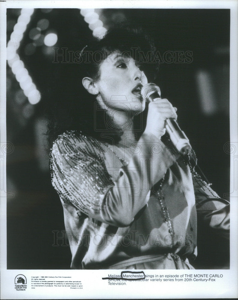 Undated Press Photo Singer Melissa Manchester, The Monte Carlo Show - Historic Images