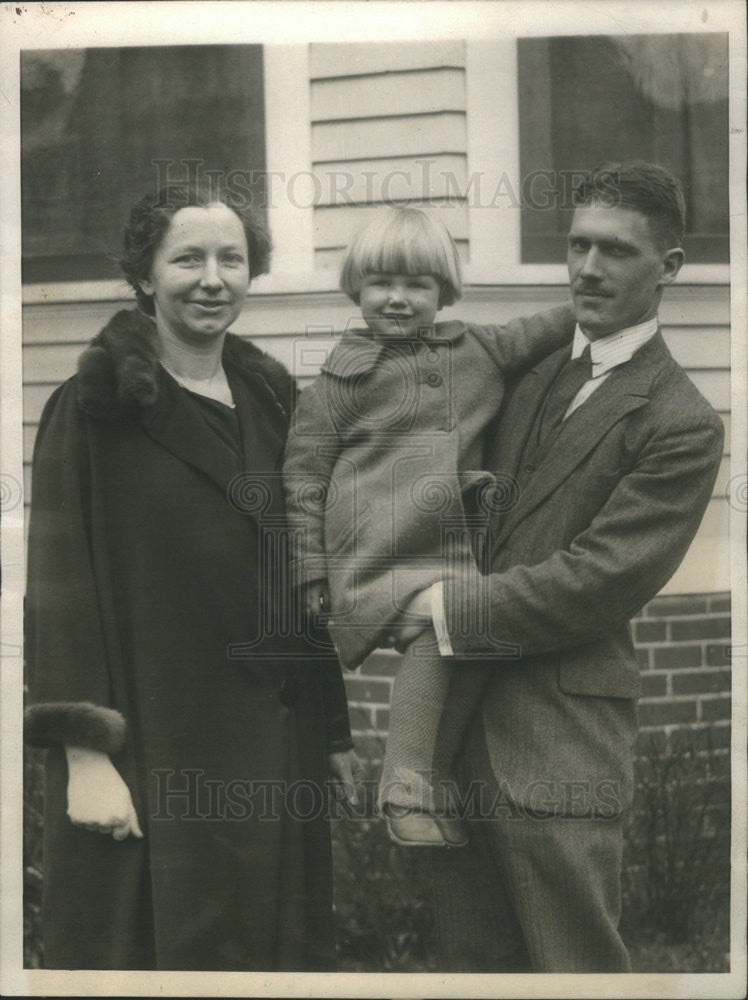 1925 Press Photo Helen Taft Manning Husband Frederick Manning And Daughter Helen - Historic Images