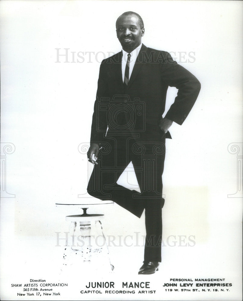 Undated Press Photo Junior Julian Mance Capital Recording Artist John Levy Enterprises - Historic Images