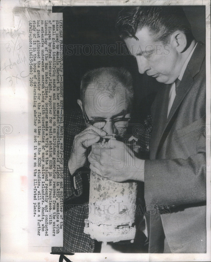 1960 Press Photo Pilot Paul Mantz Fred Goerner - Historic Images