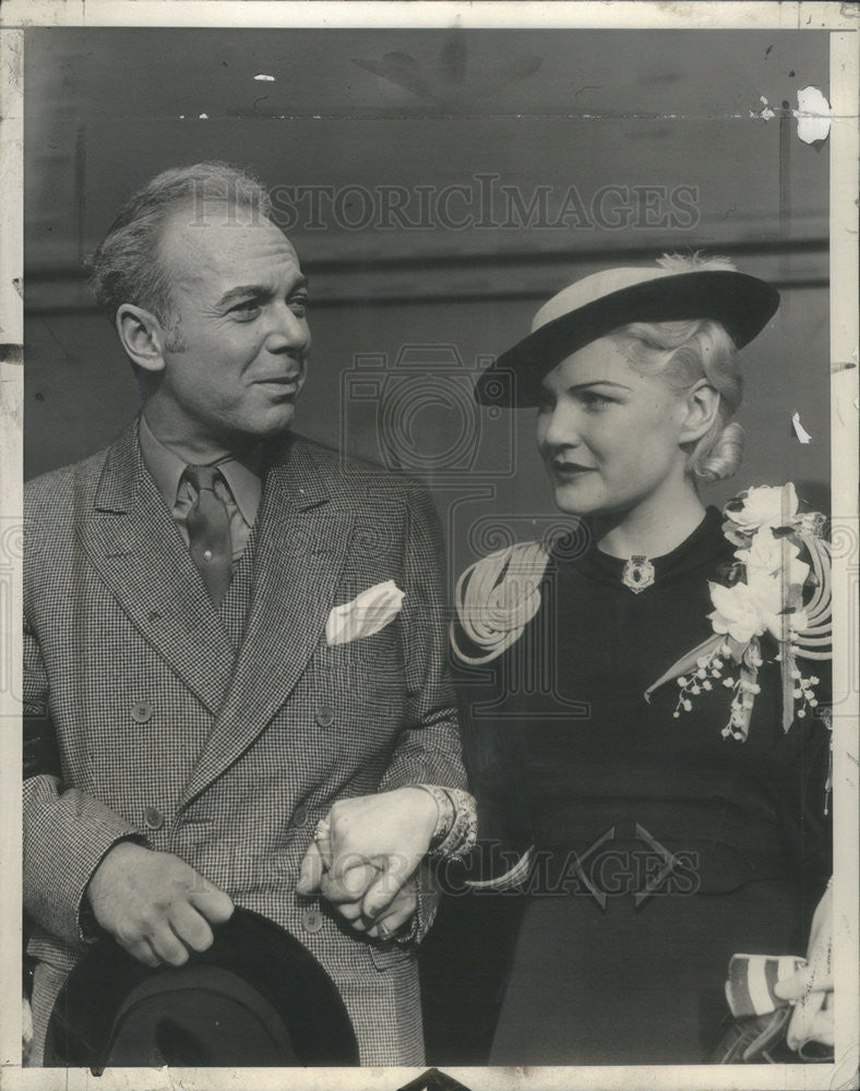 1934 Press Photo Tommy Manville Asbestos Heir Bride 4 Marcelle Edwards Showgirl - Historic Images