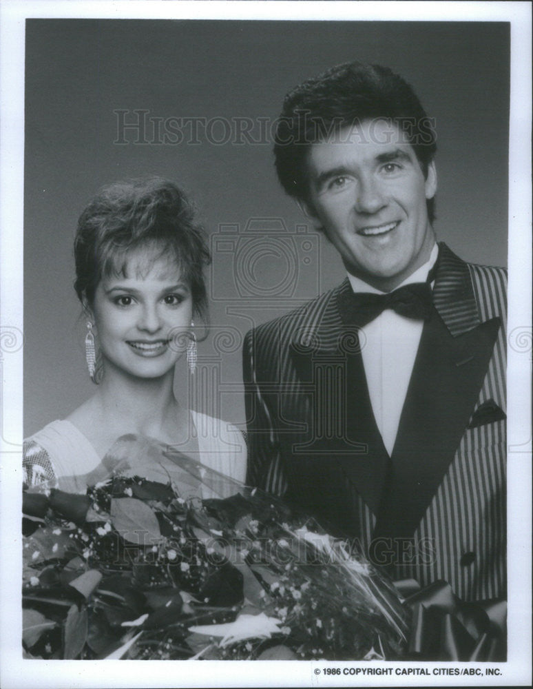 1986 Press Photo Miss Hollywood Christina Jenson and Alan Thicke - Historic Images