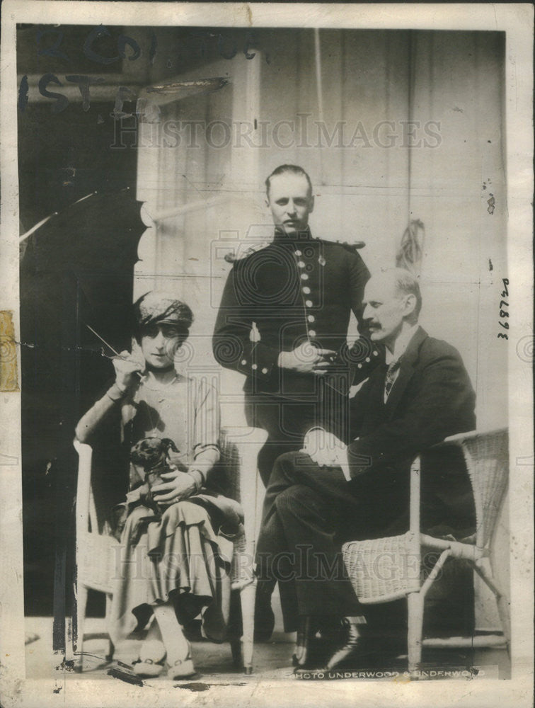 1924 Press Photo King Haakon VII Queen Maud Norway Heir Prince Olaf - Historic Images
