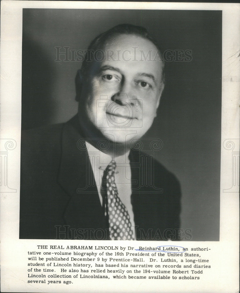 1961 Press Photo Dr. reinhard Luthin Author - Historic Images