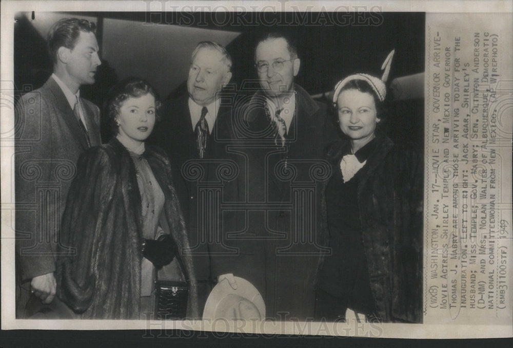 1949 Press Photo Shirley Temple Actress New Mexico Governor Thomas Mabry - Historic Images