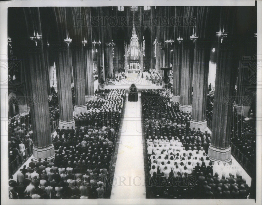 1958 Press Photo St. Patrick&#39;s Cathedral, the 2nd Pontifical Mass of Requiem - Historic Images