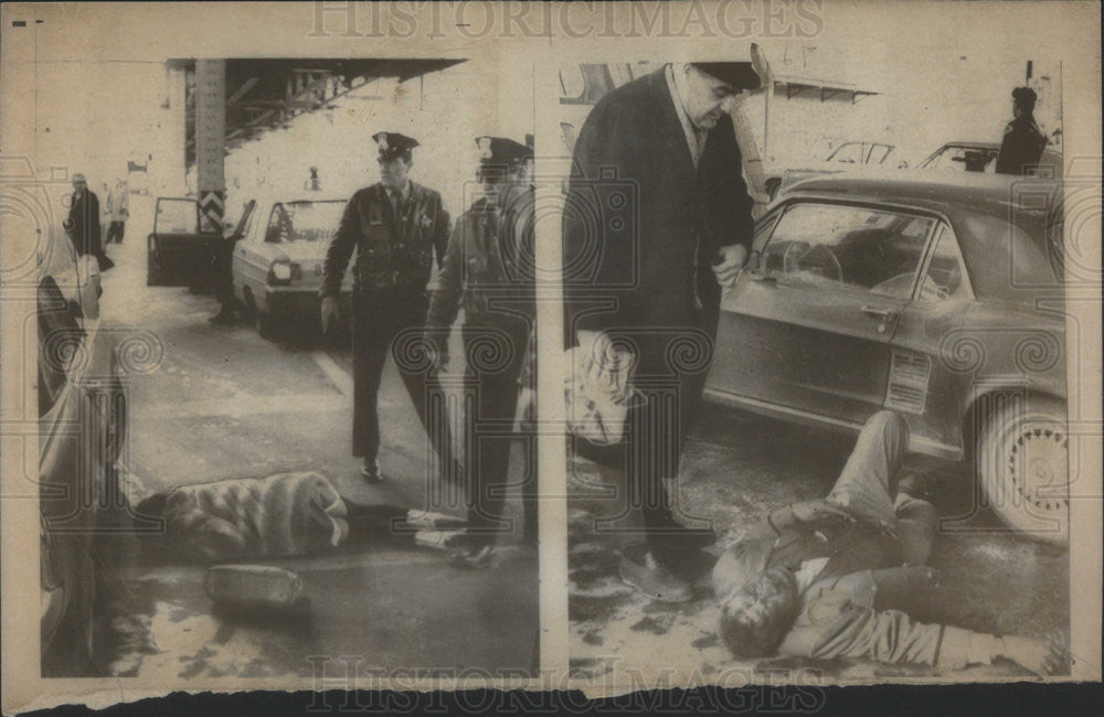 1968 Press Photo Victims of Shooting Near the Intersection of Wells and Lake - Historic Images