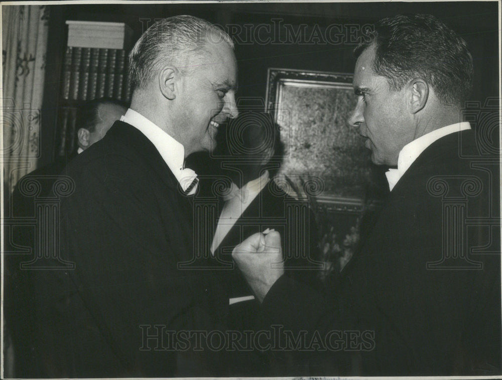 1959 Press Photo Vice President Nixon Soviet Ambassador Mikhail Menshikov - Historic Images