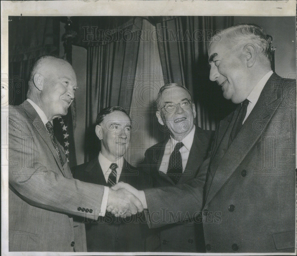 1956 Press Photo President Eisenhower &amp; Australian Prime Minister Robert Menzies - Historic Images