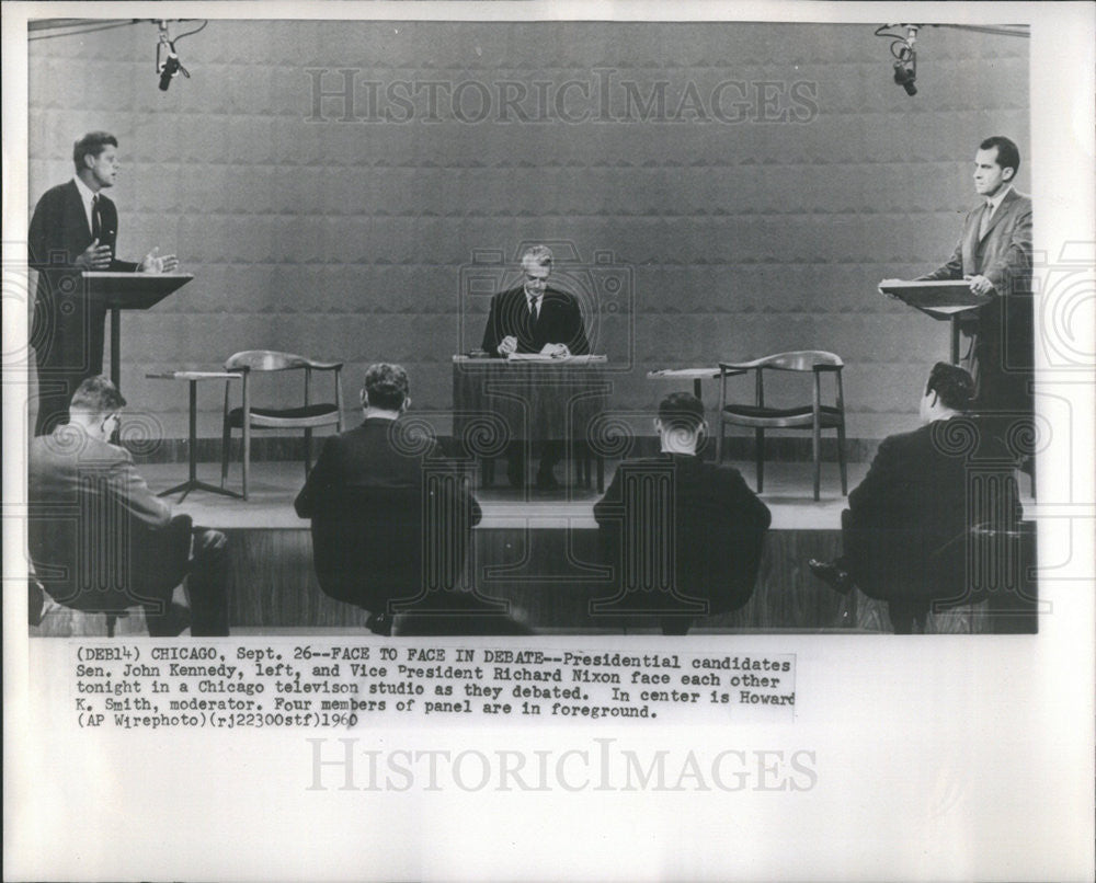 1960 Press Photo Senator John Kennedy Vice President Richard Nixon Face Nation - Historic Images