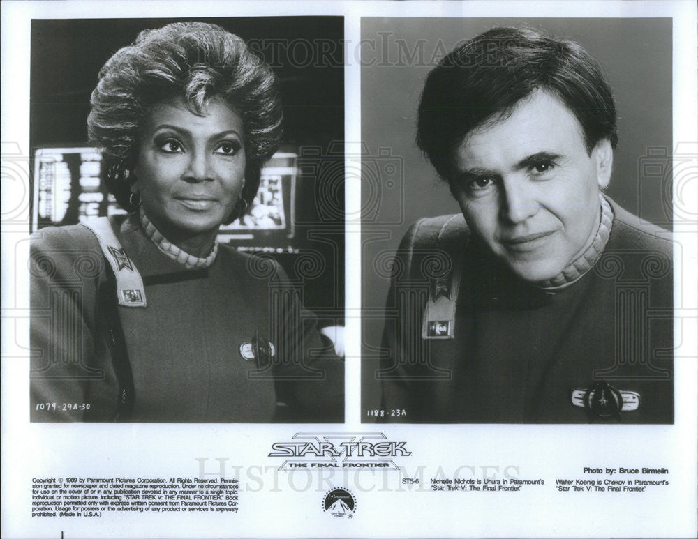 1989 Press Photo Nichelle Nichols Actress Walter Koenig Actor Star Trek V Final - Historic Images