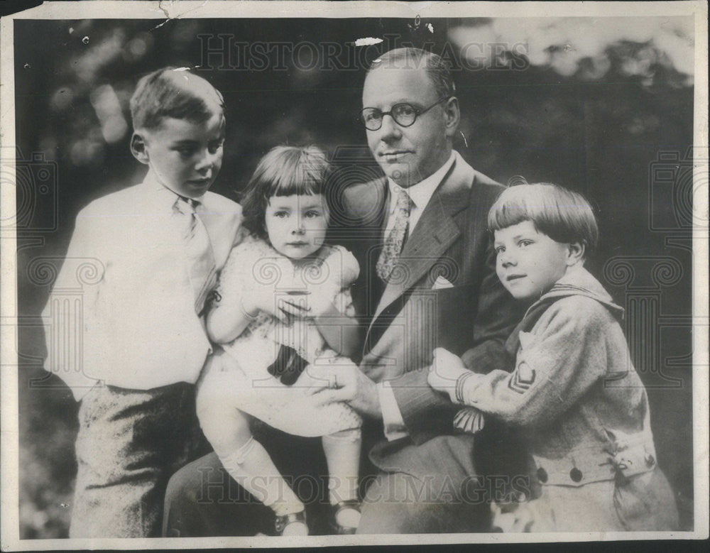 1925 Press Photo Mayor Malcolm E. Nichols Family Boston - Historic Images