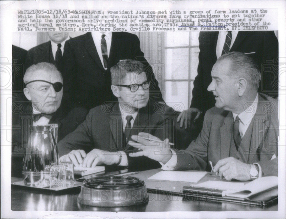 1963 Press Photo President Johnson Meeting with Farm Leaders at the White House - Historic Images