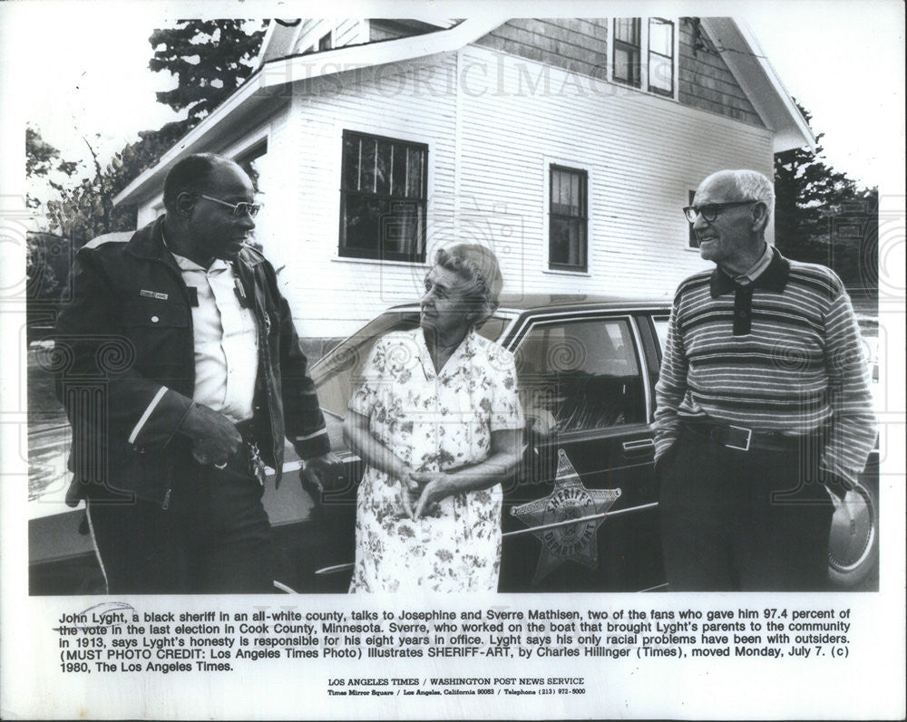 1980 Press Photo John Lyght, black sherrif in an all-white county - Historic Images