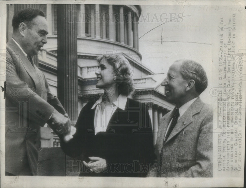 1946 Press Photo Rep. Clare Booth Luce Republican Leader Joseph Martin - Historic Images