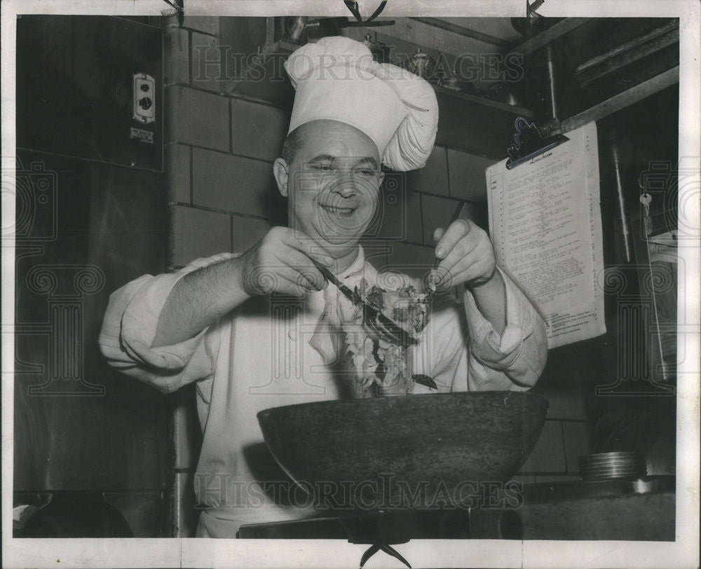 1950 Press Photo Max Ludeke Chicago Rickett Chef - Historic Images