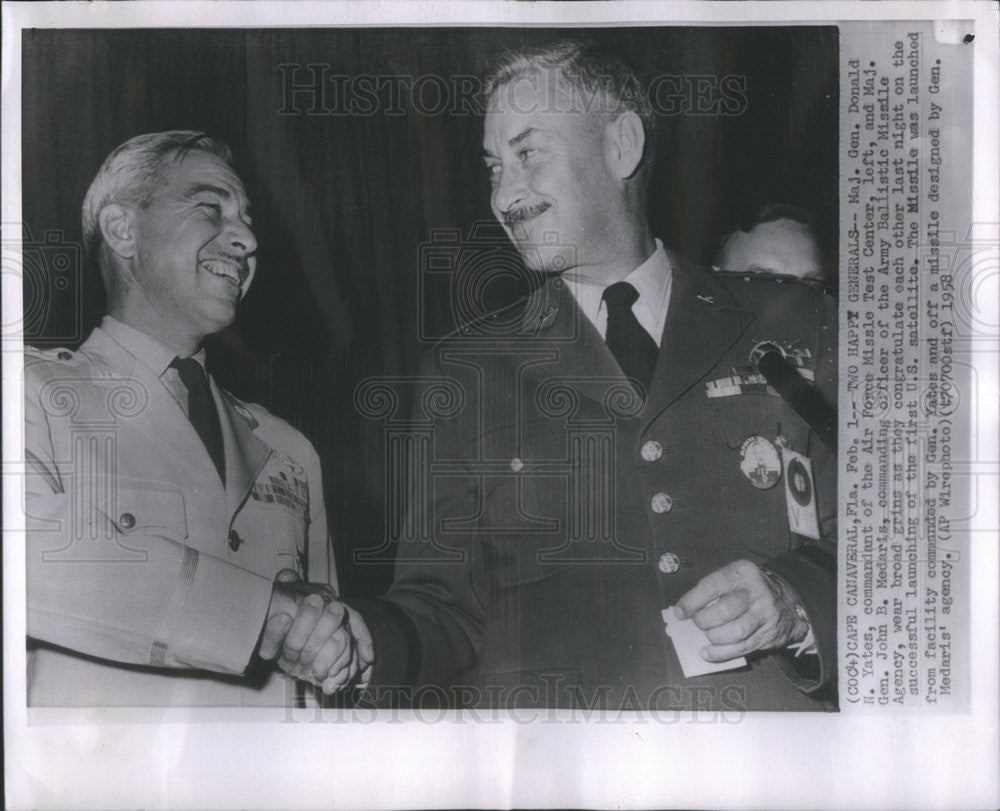 1958 Press Photo John Medaris Army Ballistic Missile Agency Commander - Historic Images