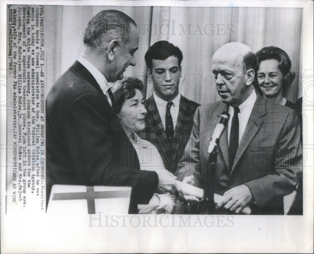 1965 Press Photo William McKee Federal Aviation Agency Administrator - Historic Images