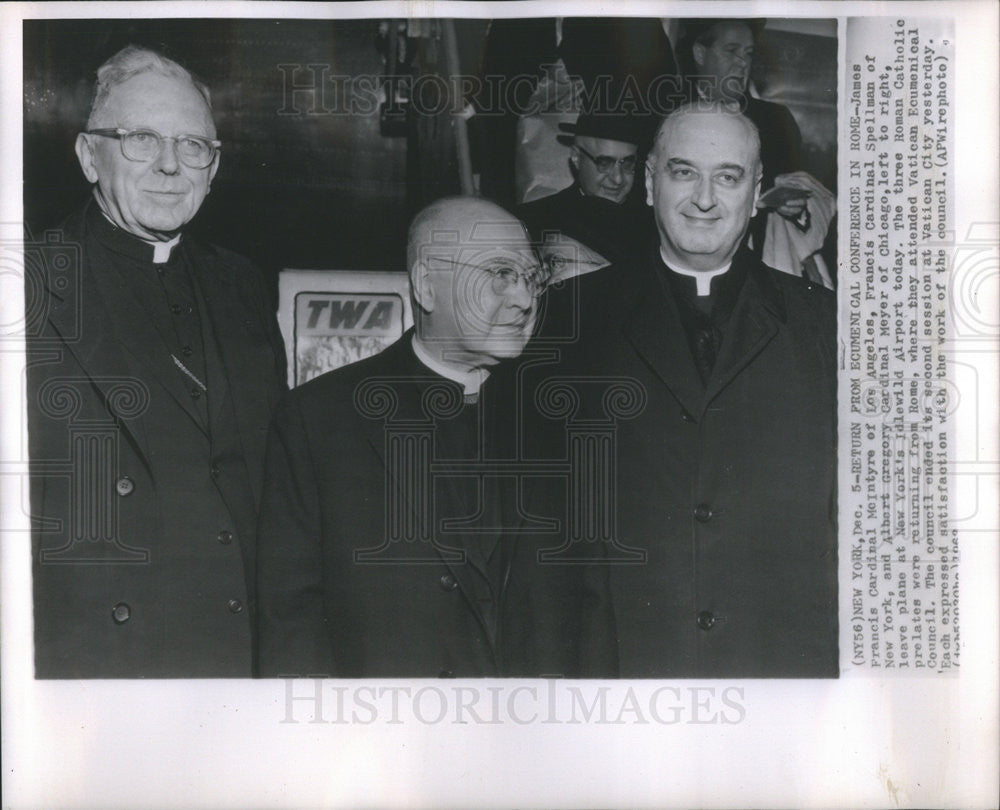 1963 Press Photo James Francis Cardinal McIntyre,Francis Cardinal Spellman, - Historic Images