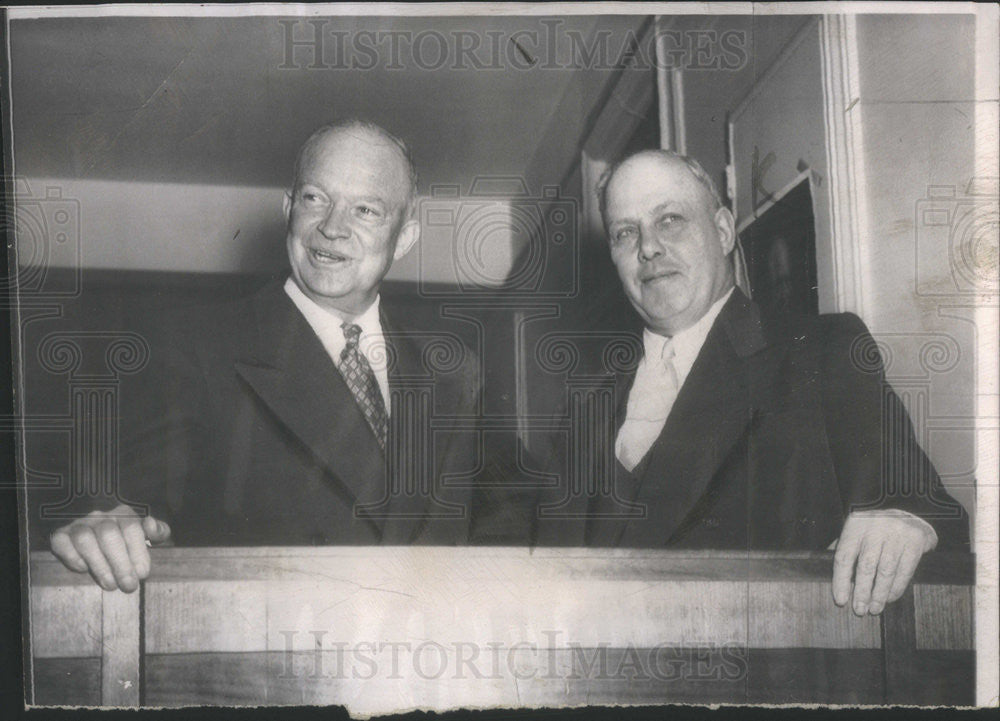 1952 Press Photo President Elect Dwight Eisenhower, George Meany - Historic Images