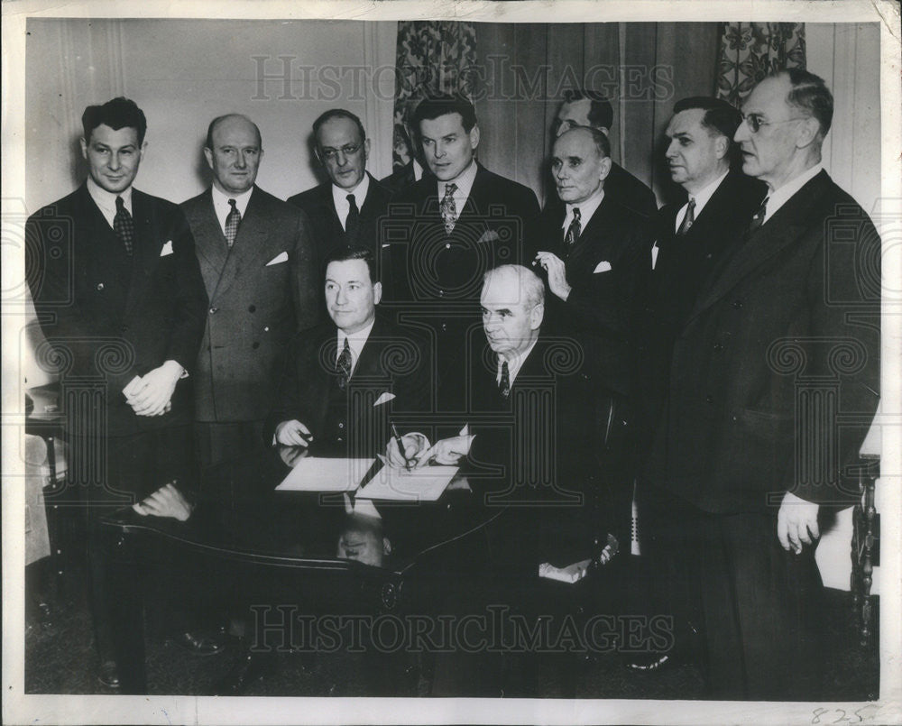 1940 Press Photo Benjamin Fairless President U.S. Steel Corp. Philip Murray - Historic Images