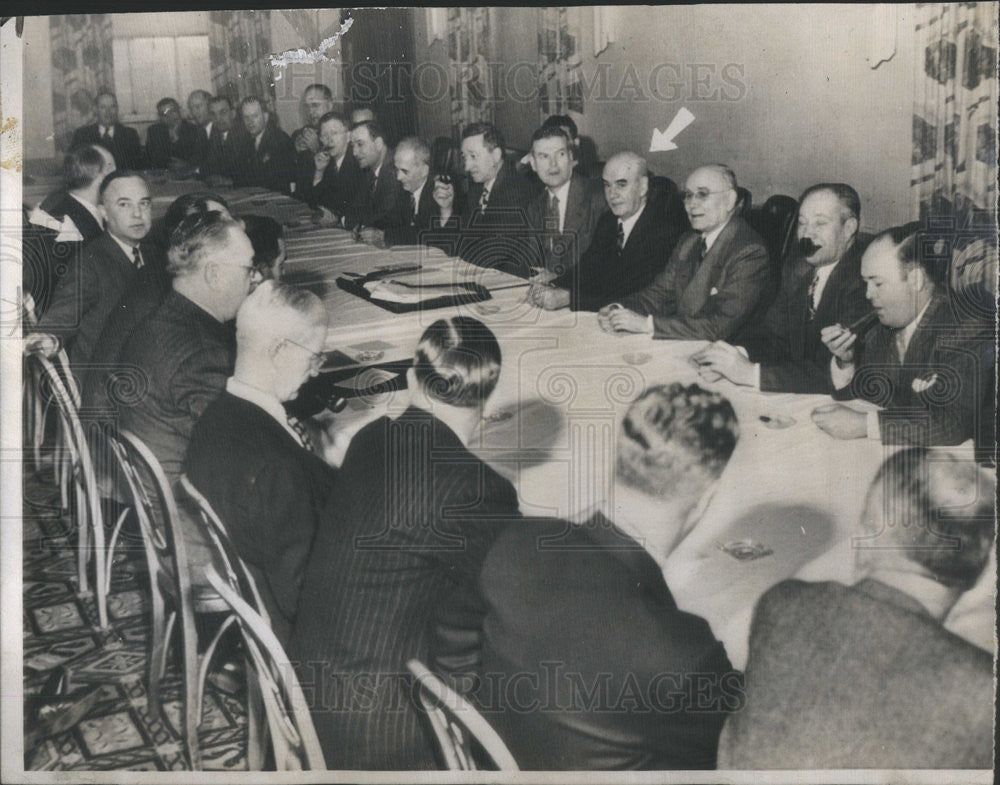 1947 Press Photo US Steel Corp. John Stephens Philip Murray CIO Steelworkers - Historic Images