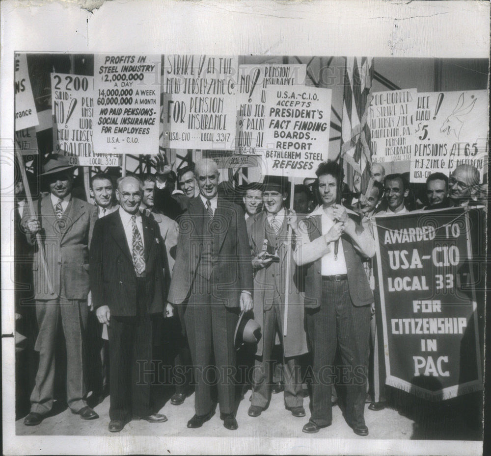 1949 Press Photo Philip Murray Steelworker Union President Strike - Historic Images