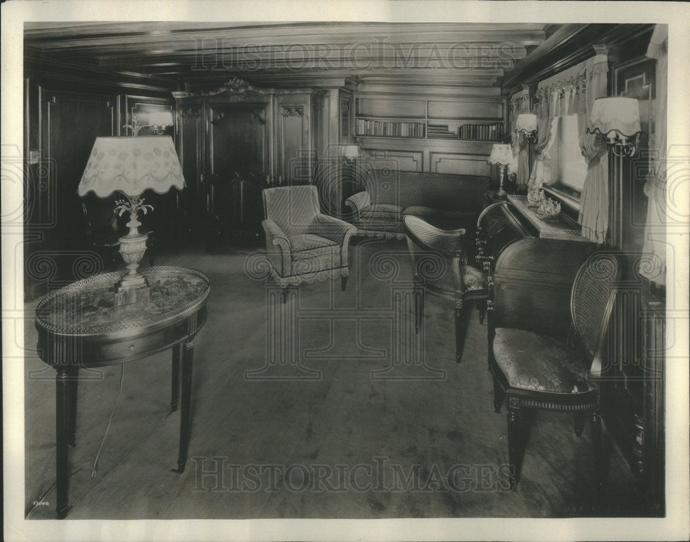 Undated Press Photo Room In E. F. McDonald's Yacht "Mizpah" CEO Zenith Corp. - Historic Images