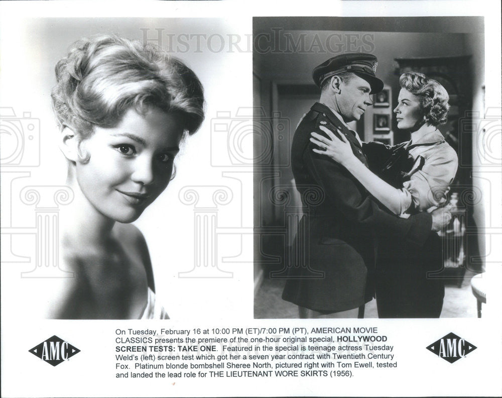 1956 Press Photo AMC Hollywood Screen Test: Take One Tuesday Weld Sheree North - Historic Images