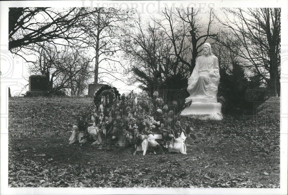 1981 Press Photo Alan Madden&#39;s grave in Quincy IL. - Historic Images