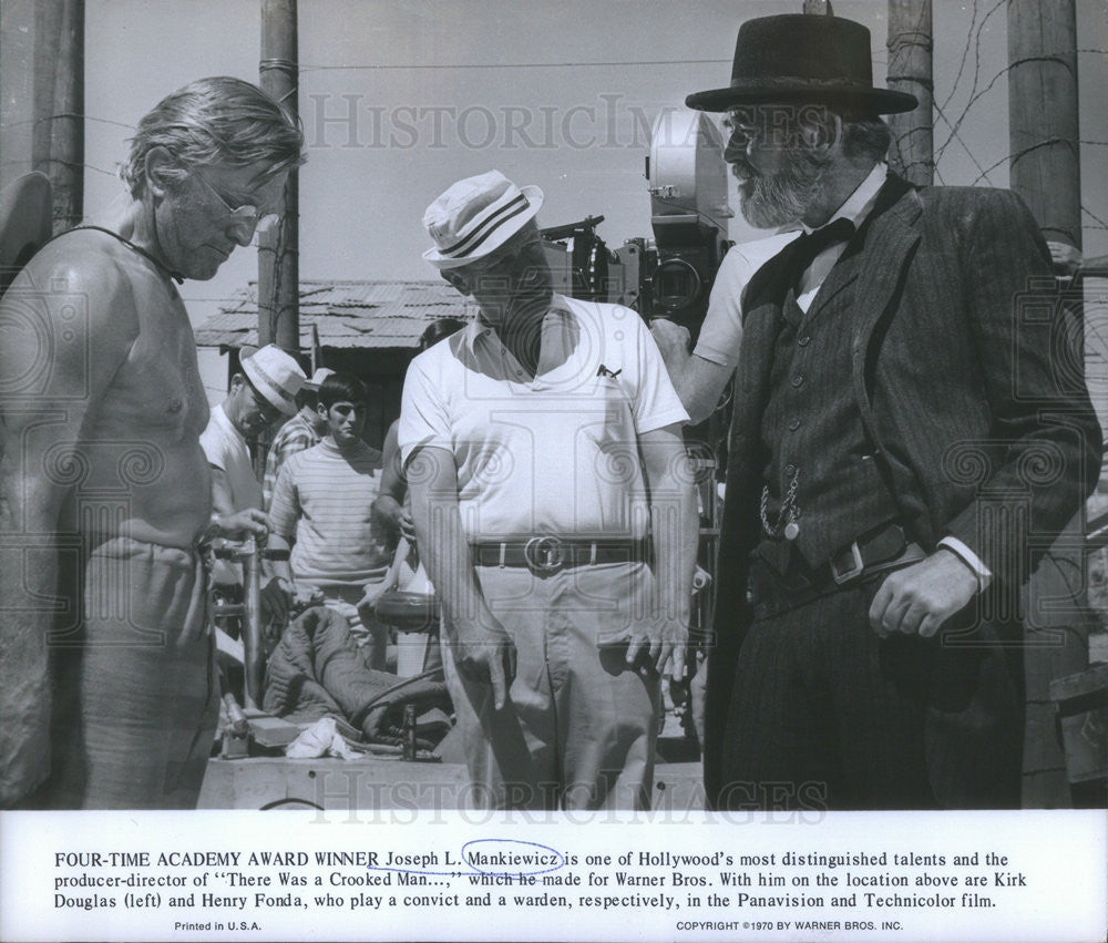 1970 Press Photo Joseph L. Mankiewicz Director Henry Fonda Kirk Douglas Actor - Historic Images