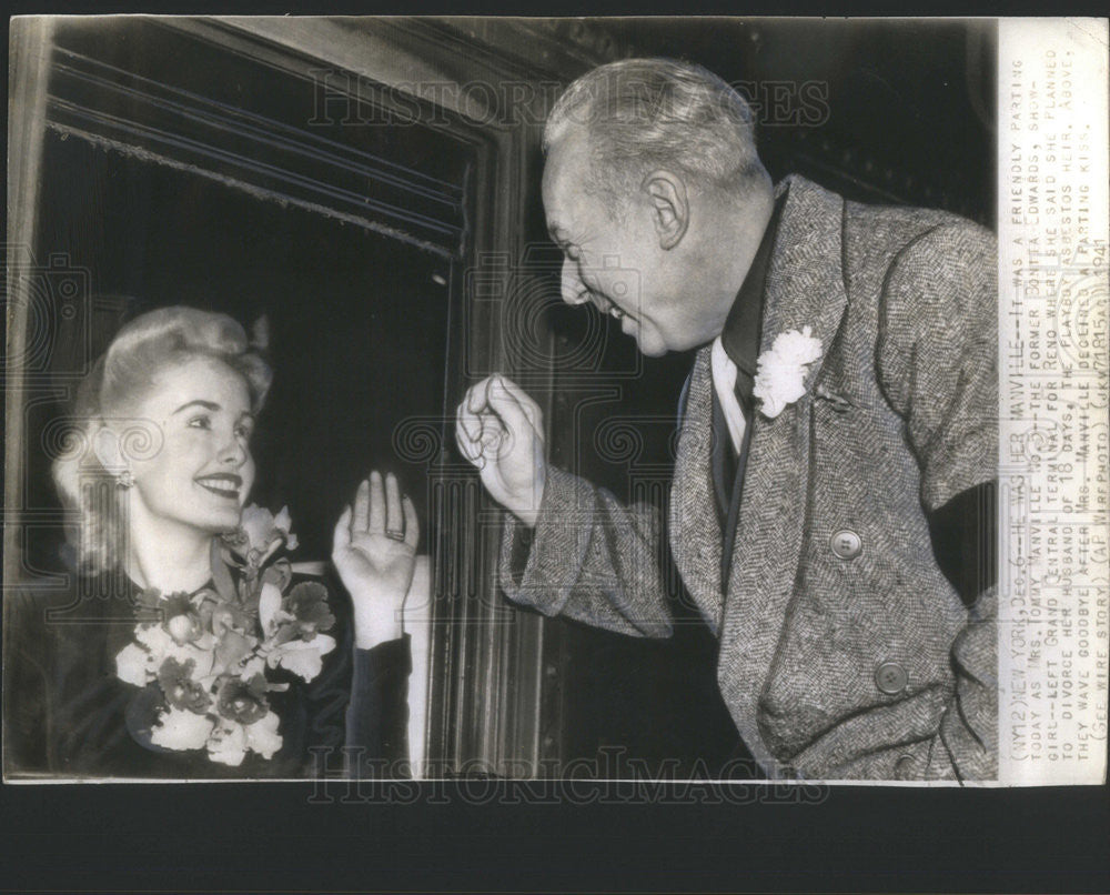 1941 Press Photo Bonita Edwards Manville Tommy Asbestos Heir New York - Historic Images