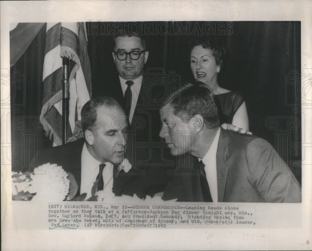 1962 Press Photo President Kennedy Governor Gaylord Nelson Abe Sweed - Historic Images