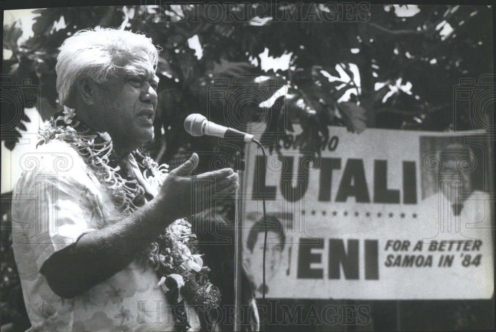 1985 Press Photo A.P. Lutali Samoan Politician Governor - Historic Images