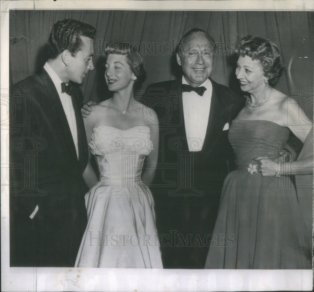 1953 Press Photo Joan Benny Seth Baker Alan M. Rudolph Mary Livingstone Party - Historic Images