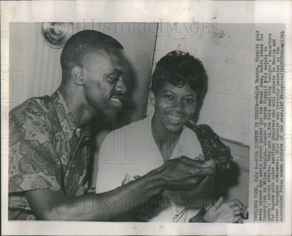 1961 Press Photo Ralph Boston Olympic Medalist Broad Jump Wilma Rudolph Sprinter - Historic Images