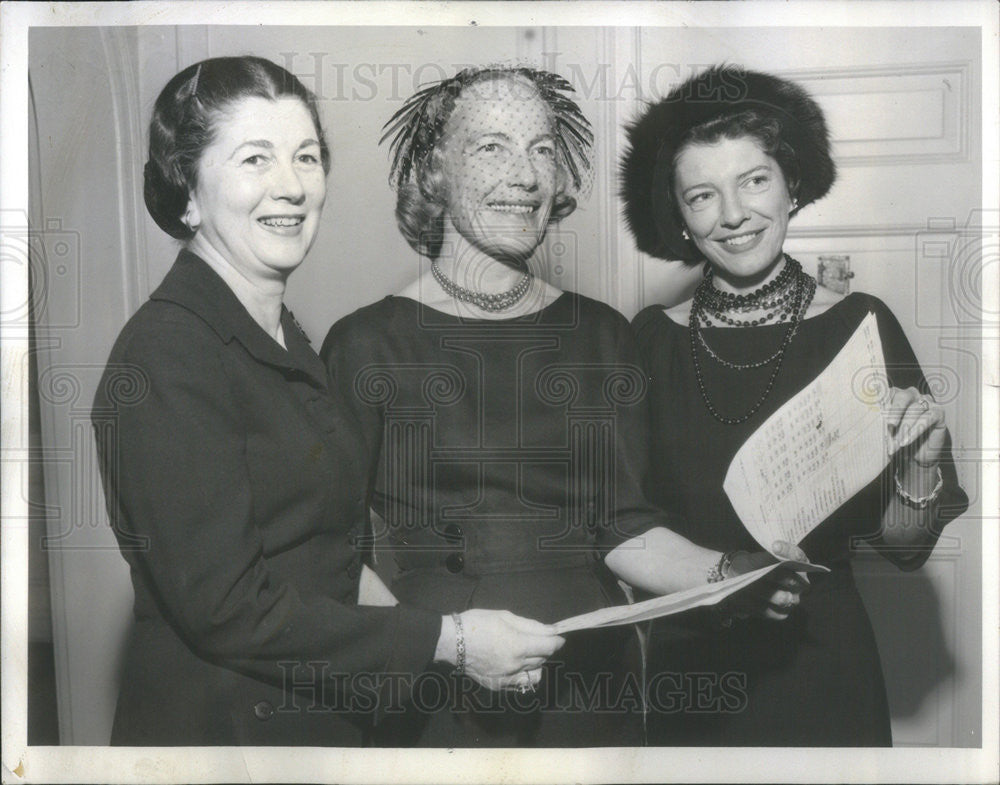 1959 Press Photo Mrs Charles Sethness Jr. Mrs Robert D. Stuart Jr. Mrs Relph - Historic Images