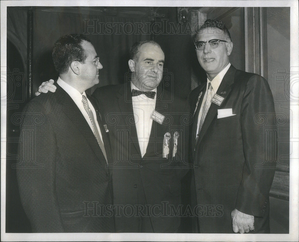 1956 Press Photo Michael Prendergast, Judge Sidney Squire, Carmine G. DeSapio - Historic Images