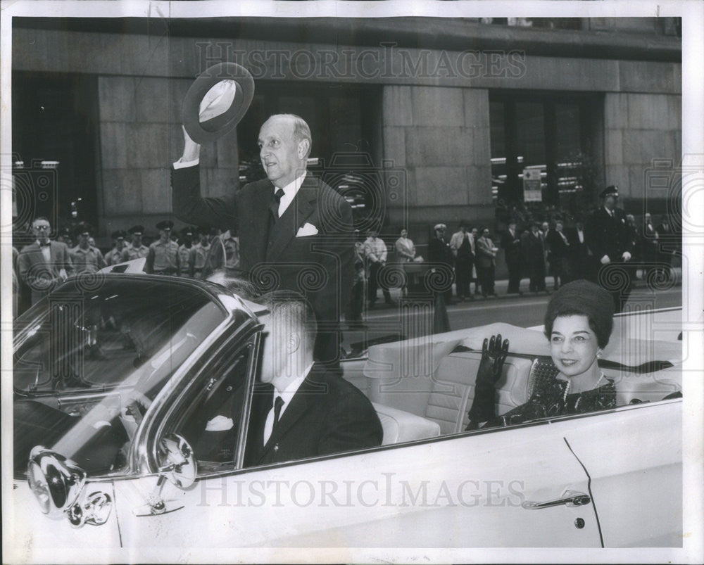 1961 Press Photo President Manuel Prado of Peru and Wife Enriqueta - Historic Images