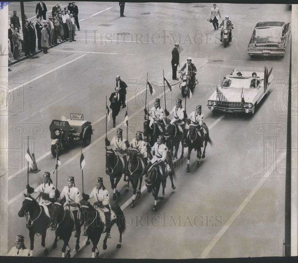 1961 Press Photo Peru President Manuel Prado Motorcade Chicago - Historic Images