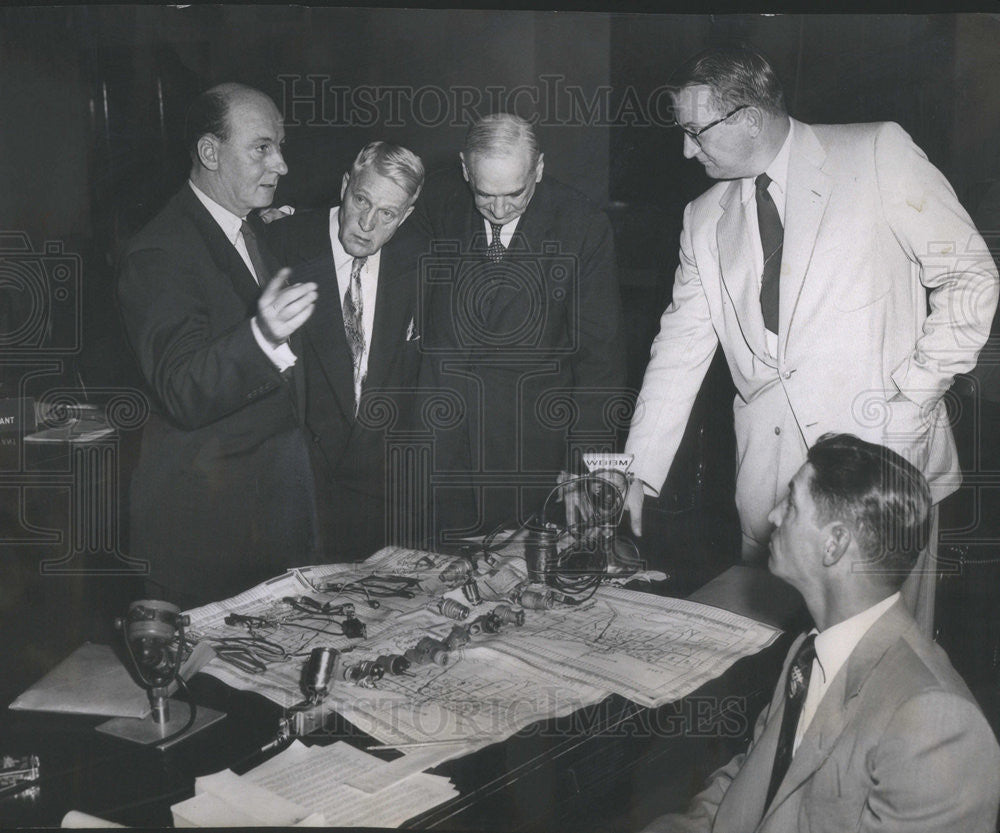 1954 Press Photo Gerald Pierce, State&#39;s Attorney Gutknecht, Senator Langer - Historic Images