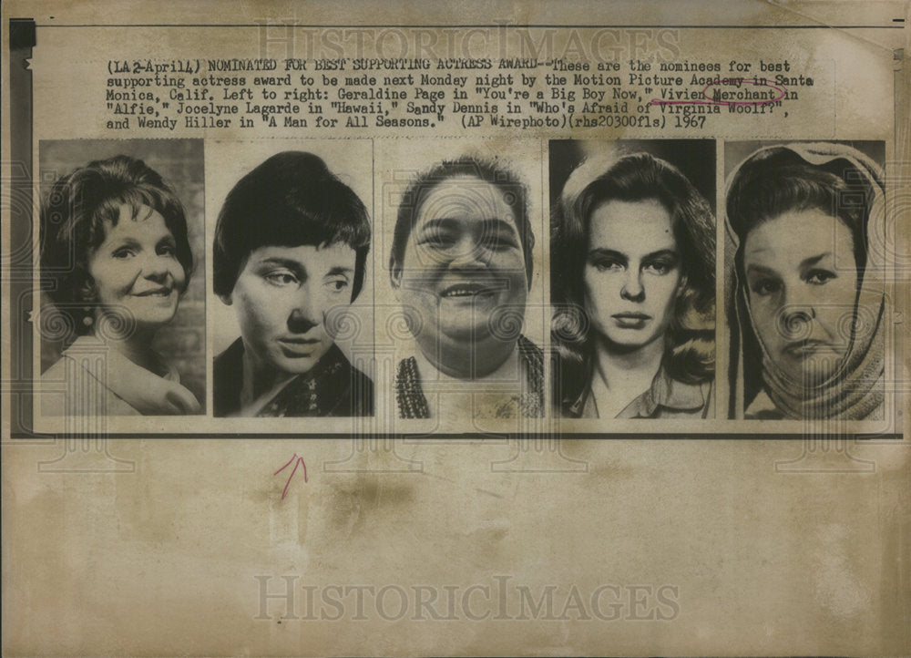 1967 Geraldine Page Vivien Merchant Jocelyne Lagarde Sandy Dennis - Historic Images