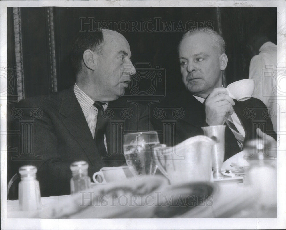 1958 Press Photo Soviet US Ambassador Menshikov Adlai Stevenson Chicago Council - Historic Images