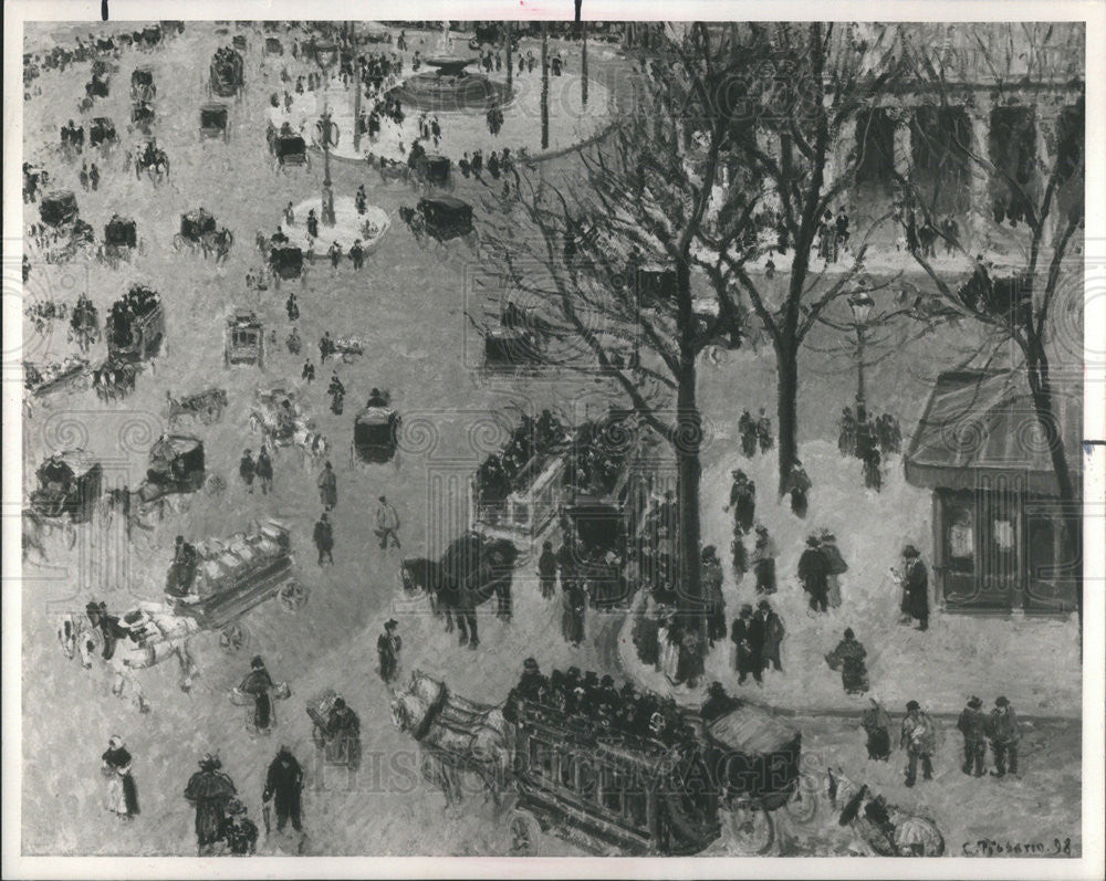 1984 Press Photo Amille Pissarro&#39;s The Place Du Theatre Francais Paris 1898 - Historic Images