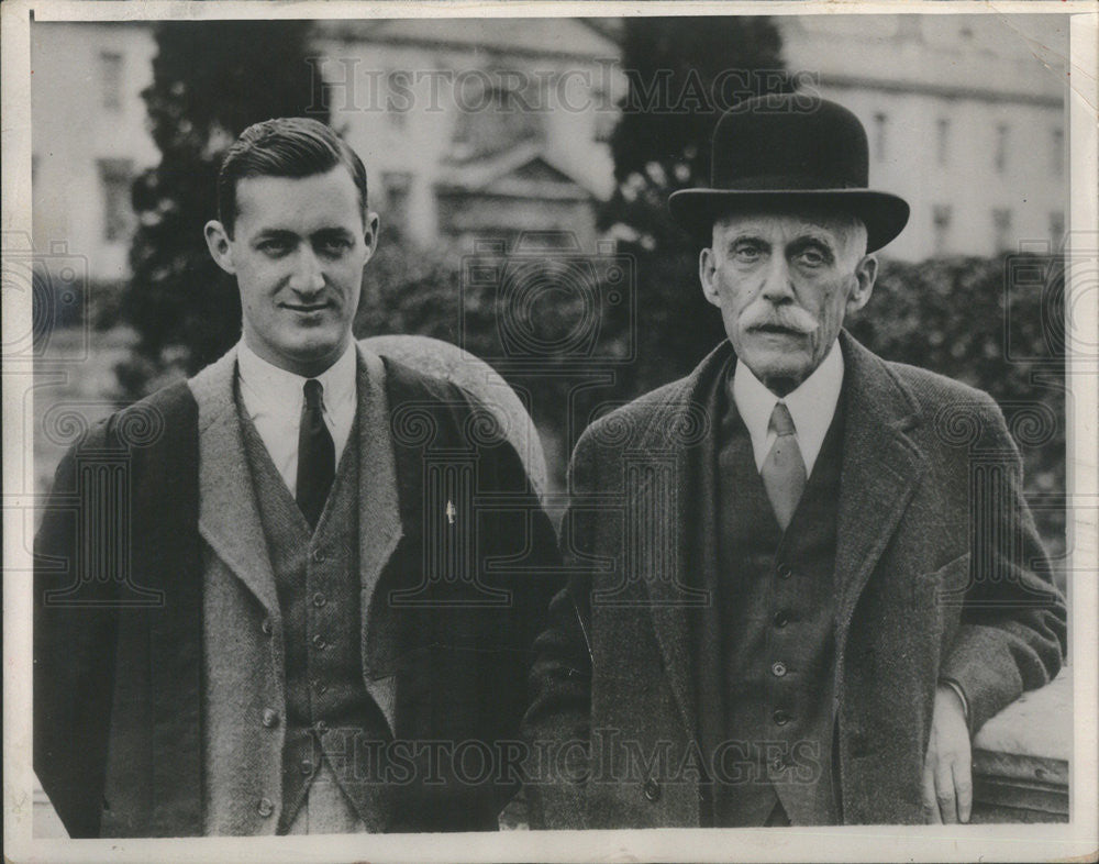 1937 Press Photo Andrew Mellon and his son Paul - Historic Images