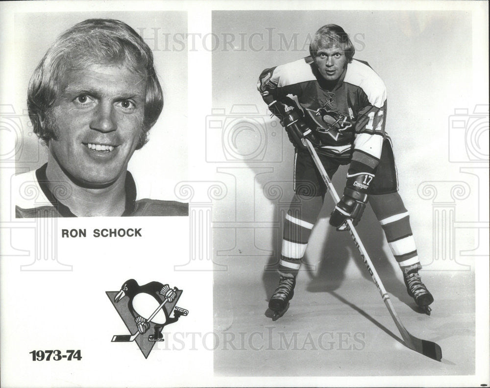 1973 Press Photo Ron Schock of Pittsburgh Penguins - Historic Images