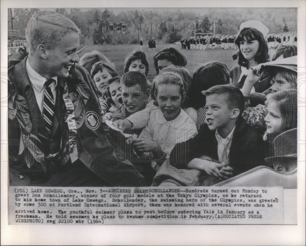 1964 Press Photo Don Schollander, winner of 4 gold medals at Tokyo Olympics - Historic Images